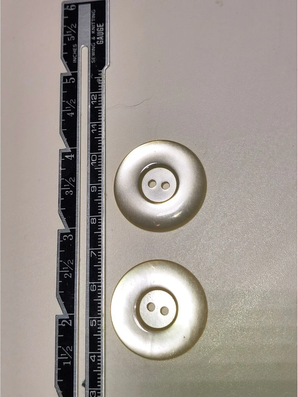 Giant Vintage Style Two-Hole Buttons - Creamy Pearl Finish
